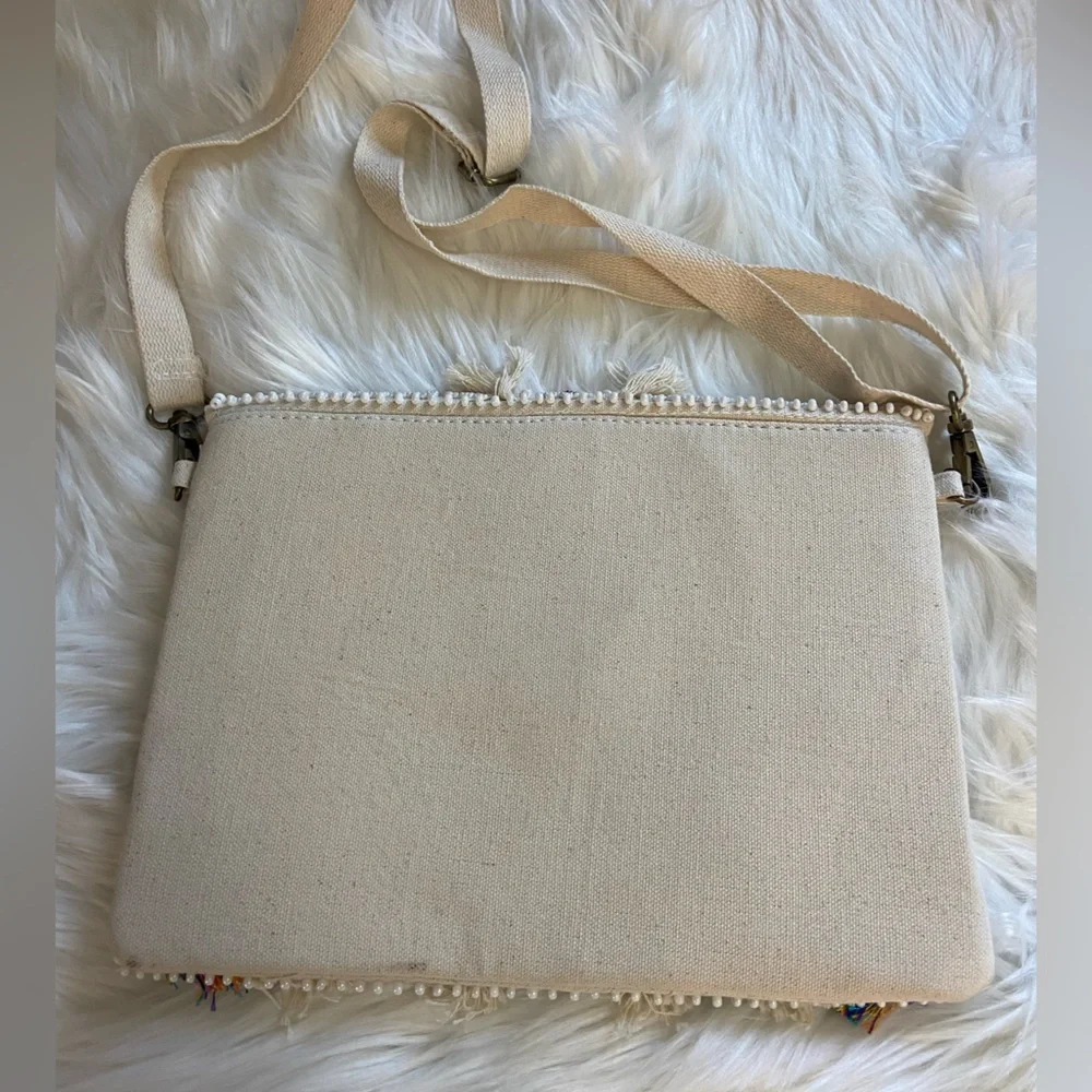 Lulus Tribal Chic Crossbody Bag - Cream and Multicolor - Picture 3 of 8